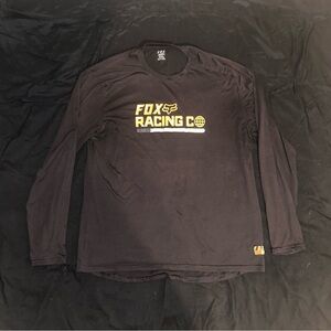 Fox Racing Co Black and Orange Long Sleeve Men's Tee